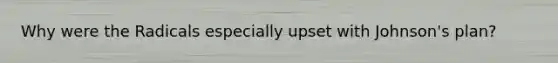 Why were the Radicals especially upset with Johnson's plan?