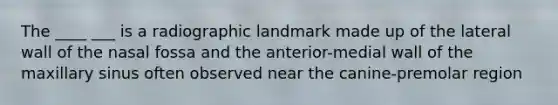 The ____ ___ is a radiographic landmark made up of the lateral wall of the nasal fossa and the anterior-medial wall of the maxillary sinus often observed near the canine-premolar region