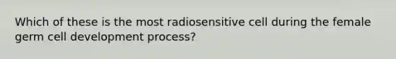 Which of these is the most radiosensitive cell during the female germ cell development process?