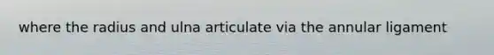where the radius and ulna articulate via the annular ligament