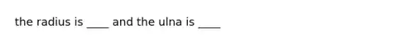 the radius is ____ and the ulna is ____