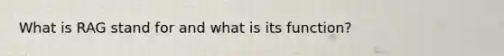 What is RAG stand for and what is its function?