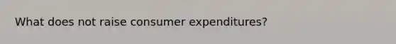 What does not raise consumer expenditures?