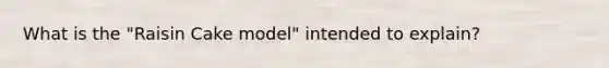 What is the "Raisin Cake model" intended to explain?