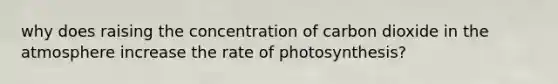 why does raising the concentration of carbon dioxide in the atmosphere increase the rate of photosynthesis?