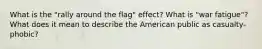 What is the "rally around the flag" effect? What is "war fatigue"? What does it mean to describe the American public as casualty-phobic?