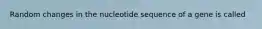 Random changes in the nucleotide sequence of a gene is called