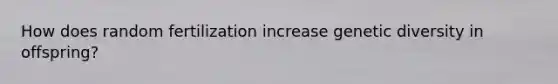 How does random fertilization increase genetic diversity in offspring?