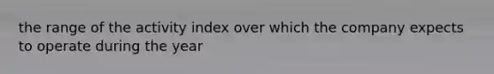the range of the activity index over which the company expects to operate during the year