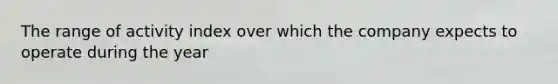 The range of activity index over which the company expects to operate during the year