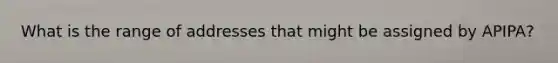 What is the range of addresses that might be assigned by APIPA?