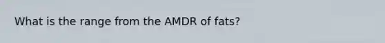 What is the range from the AMDR of fats?