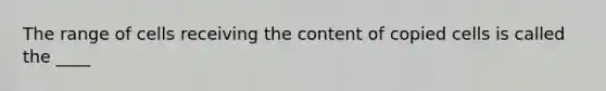 The range of cells receiving the content of copied cells is called the ____