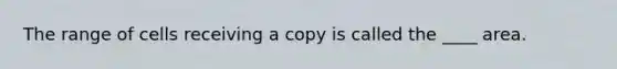 The range of cells receiving a copy is called the ____ area.