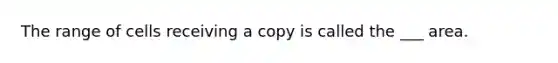 The range of cells receiving a copy is called the ___ area.