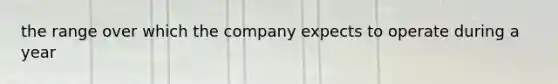 the range over which the company expects to operate during a year