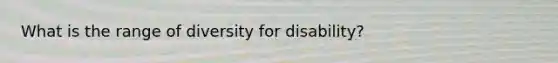 What is the range of diversity for disability?