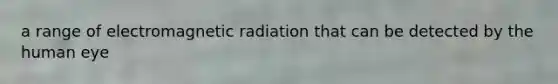 a range of electromagnetic radiation that can be detected by the human eye