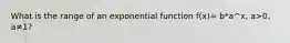 What is the range of an exponential function f(x)= b*a^x, a>0, a≠1?