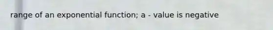 range of an <a href='https://www.questionai.com/knowledge/kOCQ53yuXa-exponential-function' class='anchor-knowledge'>exponential function</a>; a - value is negative