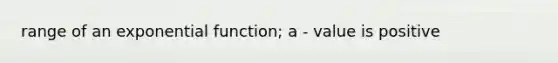 range of an <a href='https://www.questionai.com/knowledge/kOCQ53yuXa-exponential-function' class='anchor-knowledge'>exponential function</a>; a - value is positive