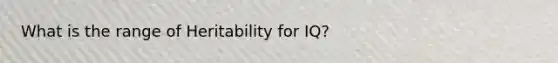 What is the range of Heritability for IQ?