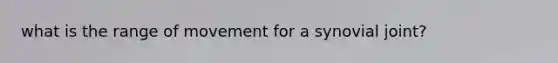 what is the range of movement for a synovial joint?