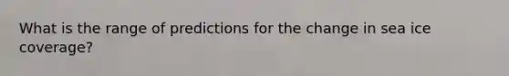 What is the range of predictions for the change in sea ice coverage?