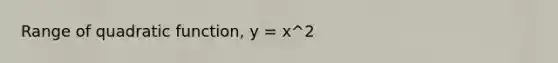 Range of quadratic function, y = x^2