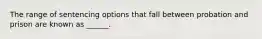The range of sentencing options that fall between probation and prison are known as ______.