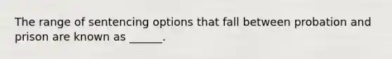 The range of sentencing options that fall between probation and prison are known as ______.