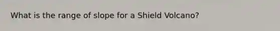 What is the range of slope for a Shield Volcano?