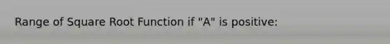 Range of Square Root Function if "A" is positive: