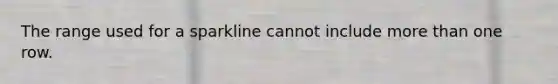 The range used for a sparkline cannot include <a href='https://www.questionai.com/knowledge/keWHlEPx42-more-than' class='anchor-knowledge'>more than</a> one row.