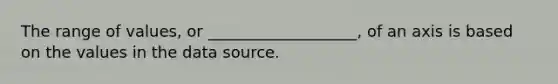 The range of values, or ___________________, of an axis is based on the values in the data source.