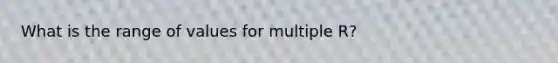 What is the range of values for multiple R?