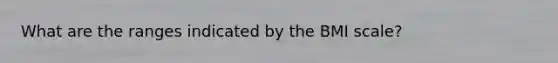What are the ranges indicated by the BMI scale?