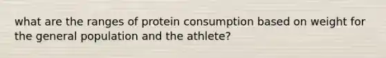 what are the ranges of protein consumption based on weight for the general population and the athlete?