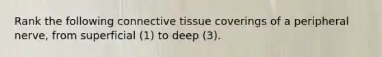 Rank the following connective tissue coverings of a peripheral nerve, from superficial (1) to deep (3).