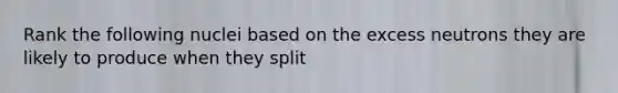 Rank the following nuclei based on the excess neutrons they are likely to produce when they split