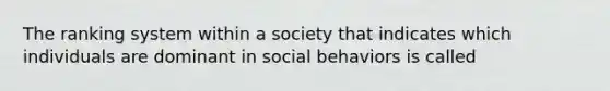 The ranking system within a society that indicates which individuals are dominant in social behaviors is called