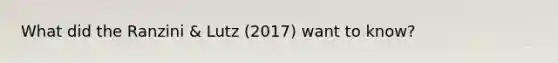 What did the Ranzini & Lutz (2017) want to know?