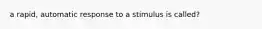 a rapid, automatic response to a stimulus is called?