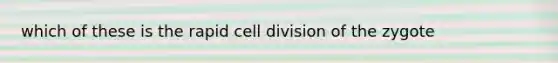 which of these is the rapid cell division of the zygote