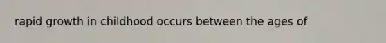 rapid growth in childhood occurs between the ages of