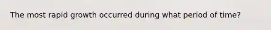 The most rapid growth occurred during what period of time?