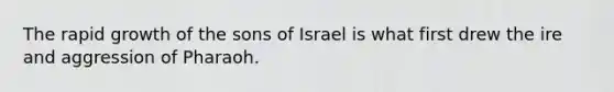 The rapid growth of the sons of Israel is what first drew the ire and aggression of Pharaoh.