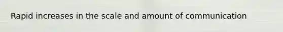 Rapid increases in the scale and amount of communication