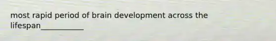 most rapid period of brain development across the lifespan___________