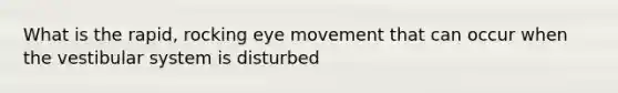 What is the rapid, rocking eye movement that can occur when the vestibular system is disturbed